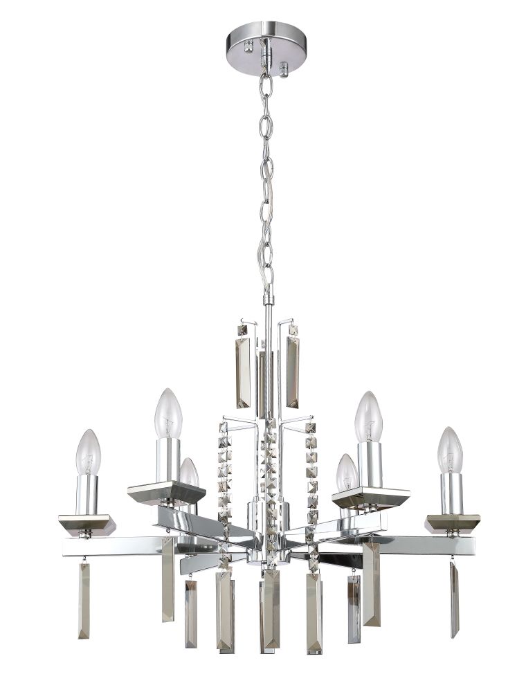 Подвесная люстра Crystallux MARRON MARRON SP6 CHROME_CR