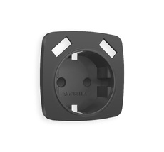 Лицевая панель (Мягкое касание) для электрической розетки с заземлением со шторками 2USB A+A Ambrella Volt OMEGA OP9090_AMB