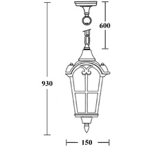 Уличный светильник подвесной IP44 Oasis Light 86105 Gb_OL