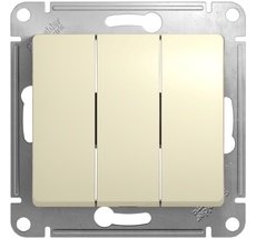 Выключатель встраиваемый трехклавишный (бежевый) Systeme Electric GSL000231