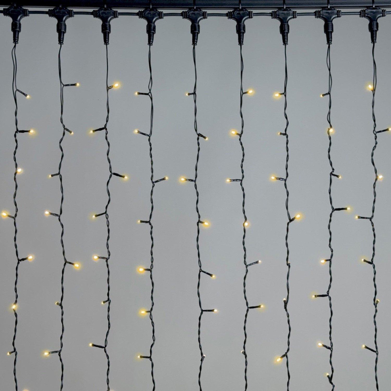 Гирлянда Занавес 2 x 3 м Желтый 220В, 600 LED, Провод Черный ПВХ, IP54 LTC PCL602-11-2Y