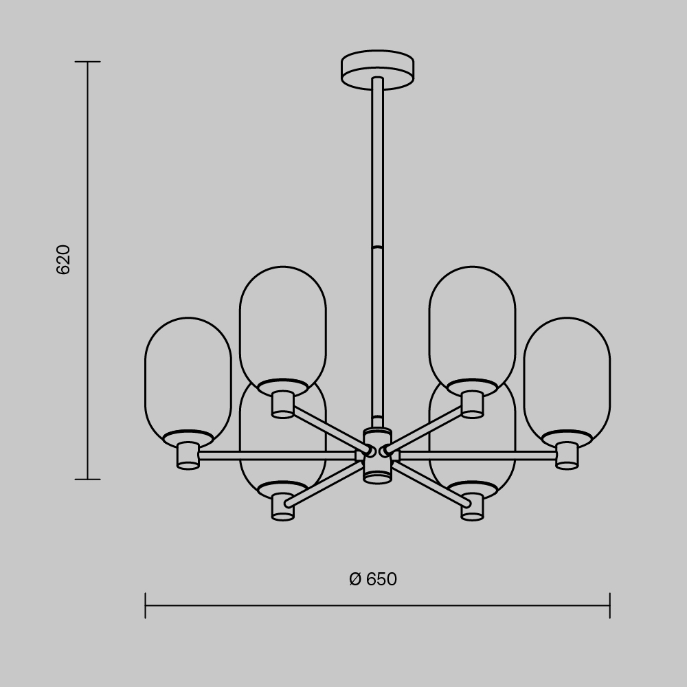 Подвесная люстра на штанге Freya Sharlot FR1012PL-06BS_MY