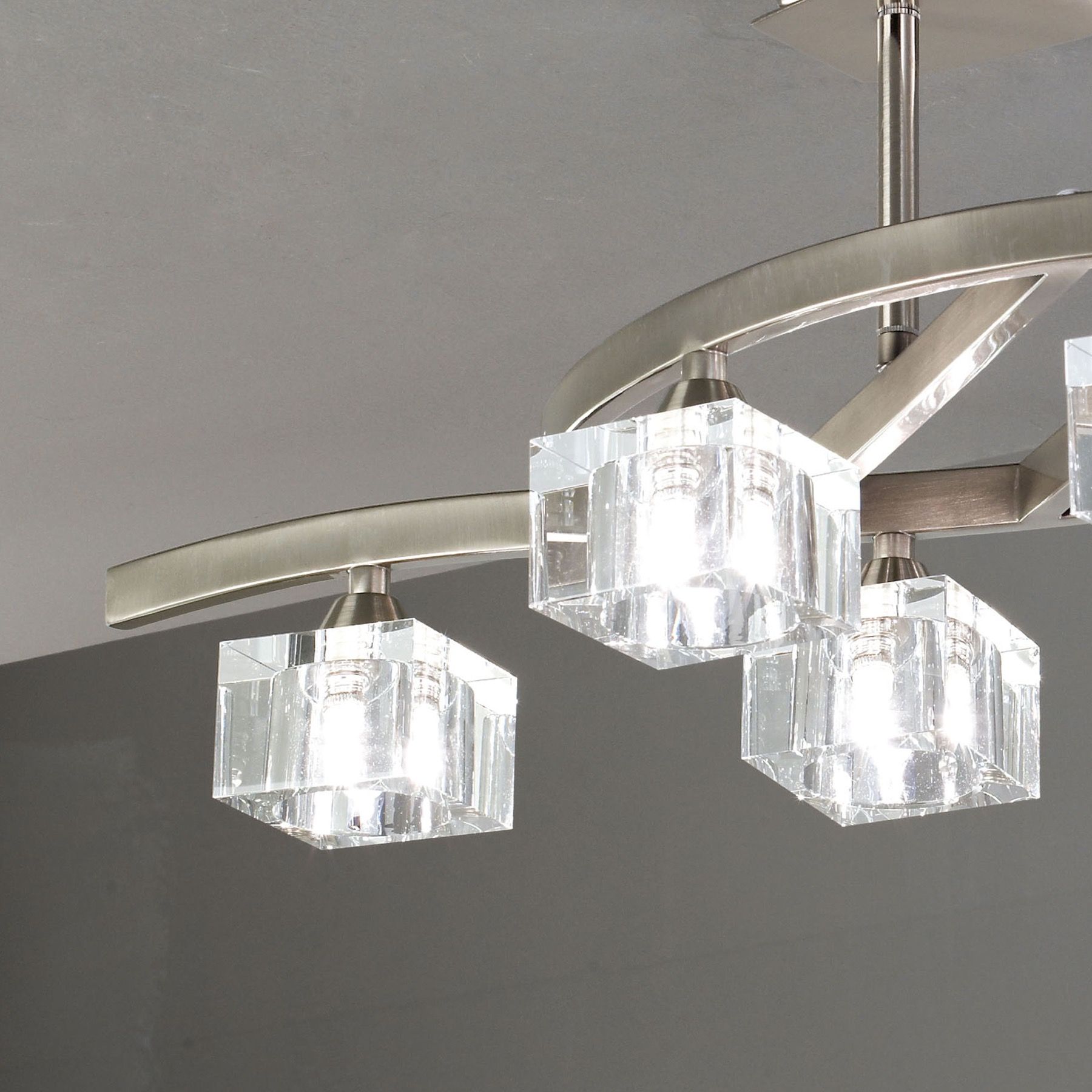 Потолочная люстра Mantra Cuadrax Nickel 1110_MN