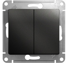 Выключатель встраиваемый двухклавишный (антрацит) Systeme Electric GSL000751