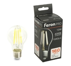 Лампа светодиодная филамент A60 шар 12W 175-265V E27 4000К белый Feron 48896_FR