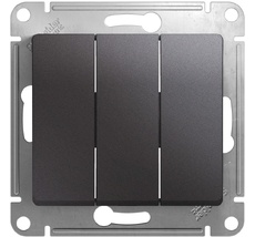 Выключатель встраиваемый трехклавишный (графит) Systeme Electric GSL001331