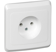 Розетка встраиваемая без заземления (белый) Systeme Electric PC16-001B