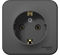 Розетка накладная с заземлением (антрацит) Systeme Electric BLNRA010106