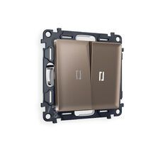 Выключатель двузхлавишный с подсветкой 5600K Ambrella Volt ALFA QUANT MA634015_AMB