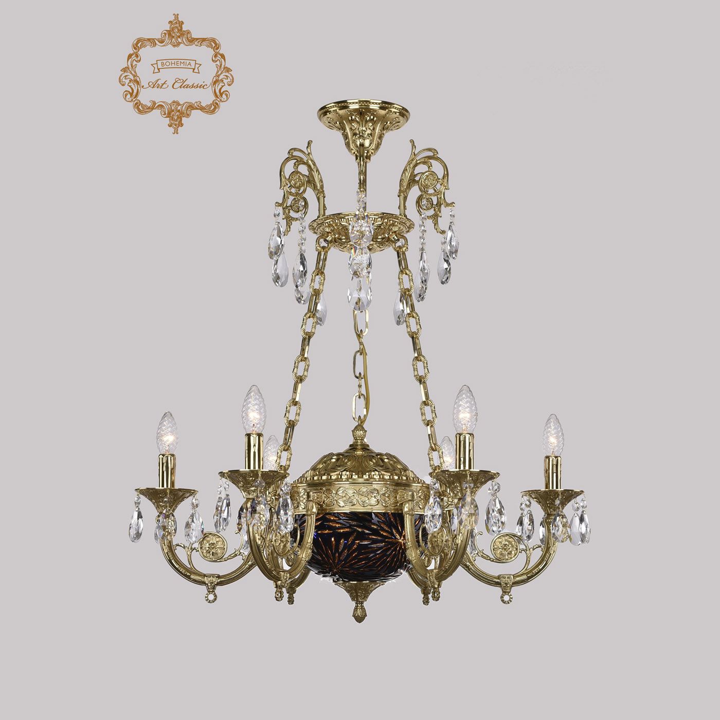 

Хрустальная люстра Bohemia Art Classic 31.44.6.KR175SP.250IT.G.Sp.Amber.Blue.1A, 31.44.6.KR175SP.250IT.G.Sp.Amber.Blue.1A