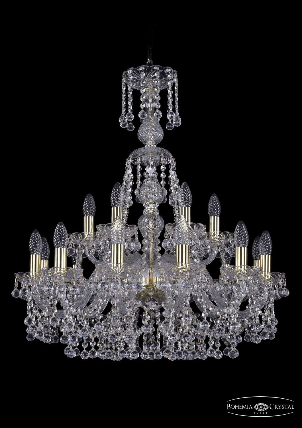 Хрустальная люстра Bohemia Ivele 1409/12+6/240/XL-76 G_BI