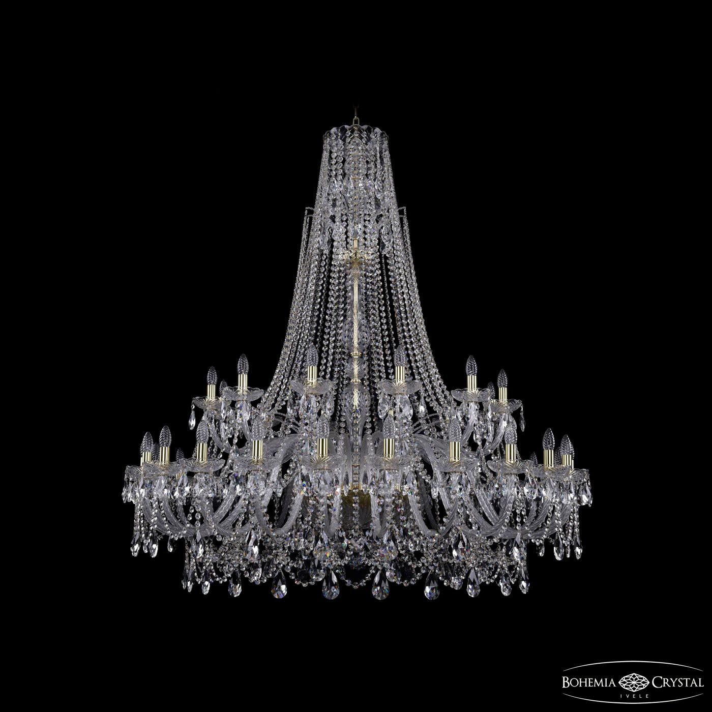 Хрустальная люстра Bohemia Ivele 1411/24+12/530/XL-152 G_BI