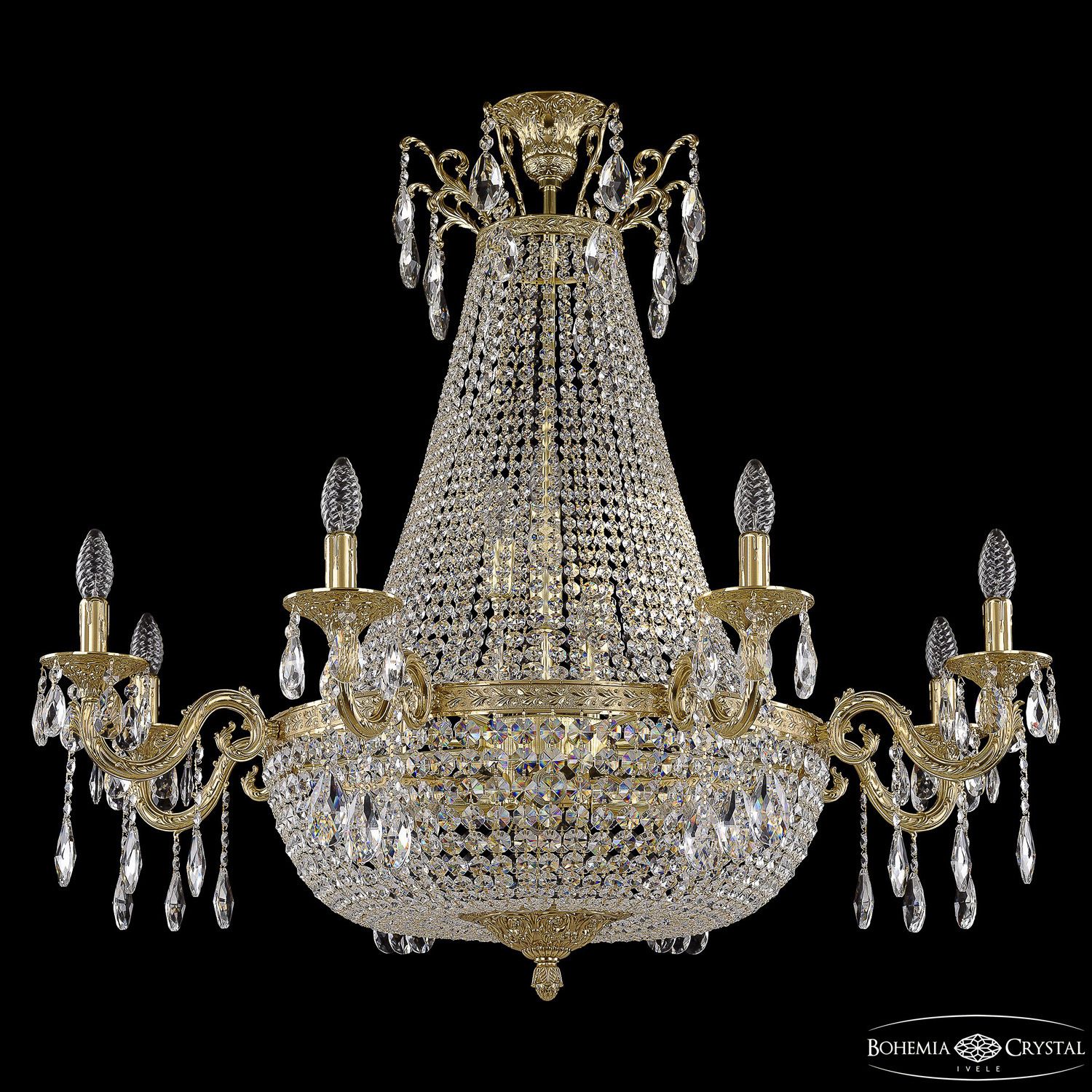 Хрустальная люстра Bohemia Ivele Crystal 2111H201/8/100IV/Y1 G_BI
