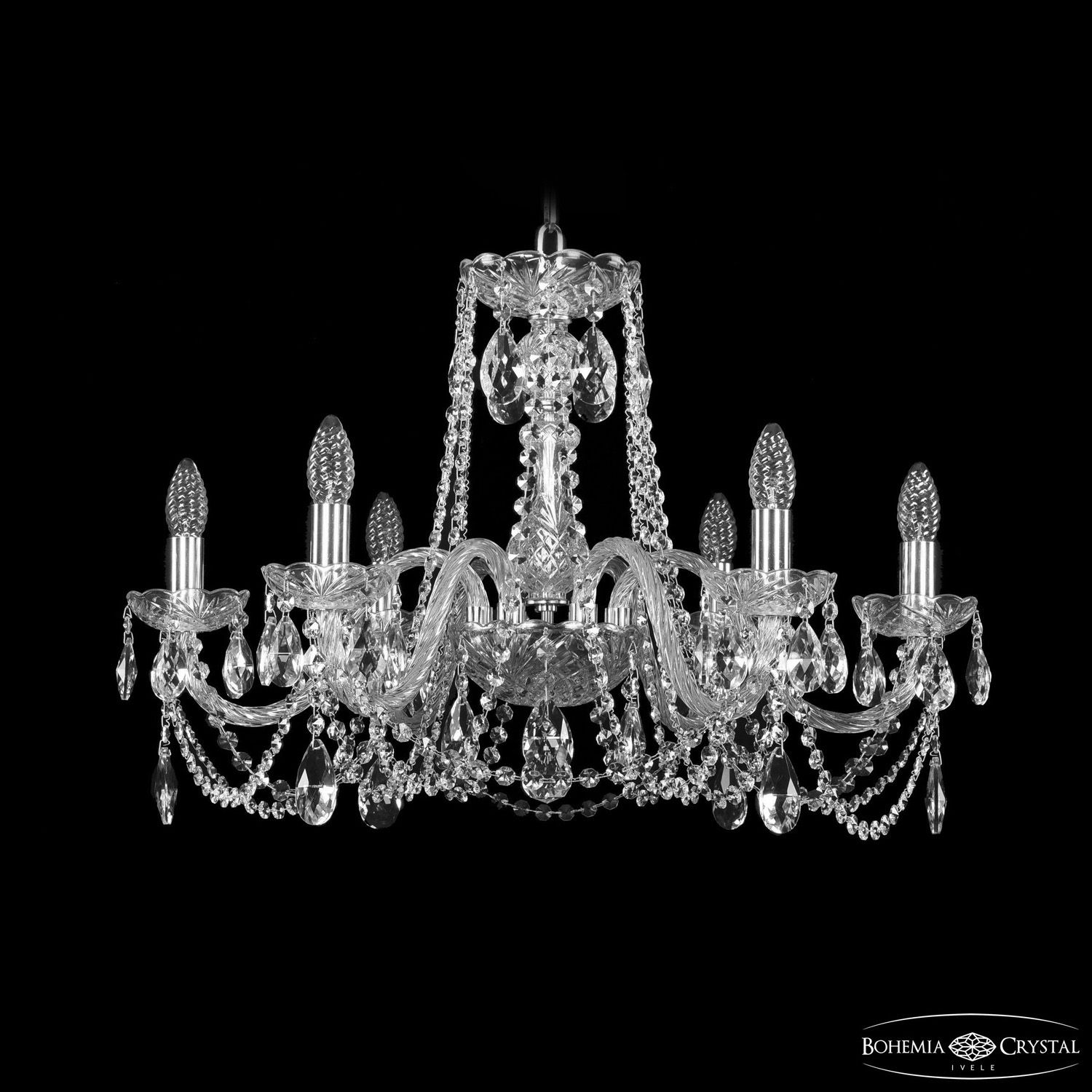 Хрустальная люстра Bohemia Ivele Crystal 1402/6/240 Ni_BI