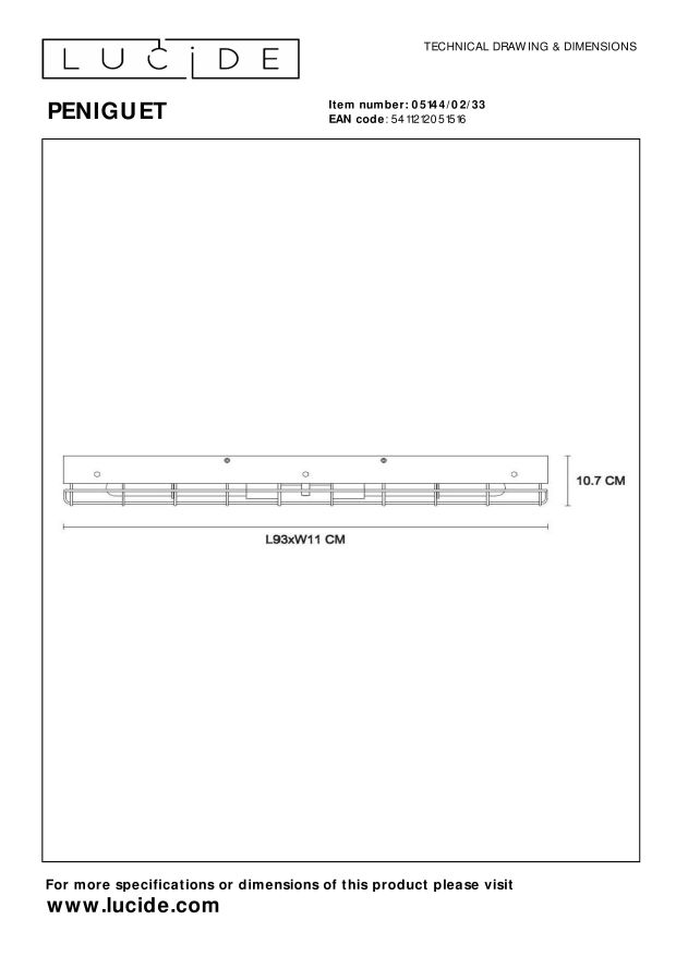 Потолочный светильник Lucide PENIGUET 05144/02/33