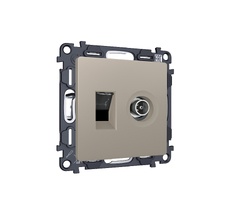 Комплект механизма розетки компьютерной + TV оконечной RJ-45 с автоматической защитной шторкой ALFA (AP3725, VM195) Ambrella Volt MA372510_AMB