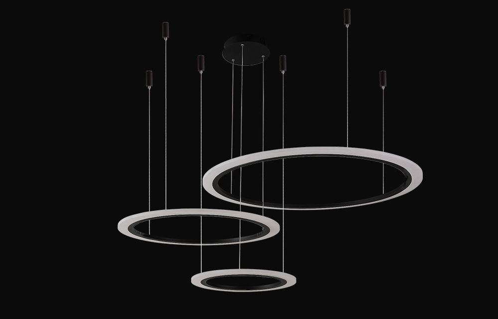 Подвесная люстра Crystallux MANZANA MANZANA SP67W LED D400+600+800 BLACK_CR