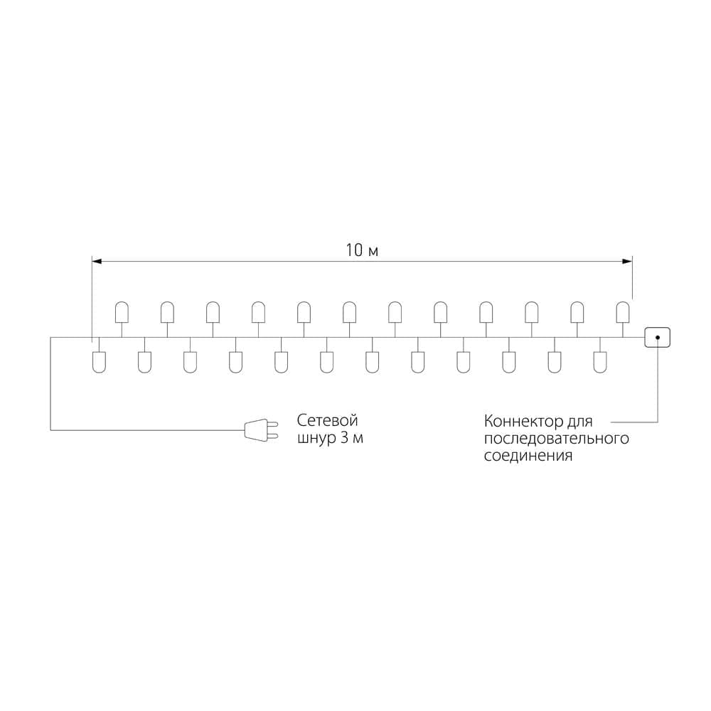 Гирлянда нить 100 led, 10м, разноцветный, мерцание a044074_EU