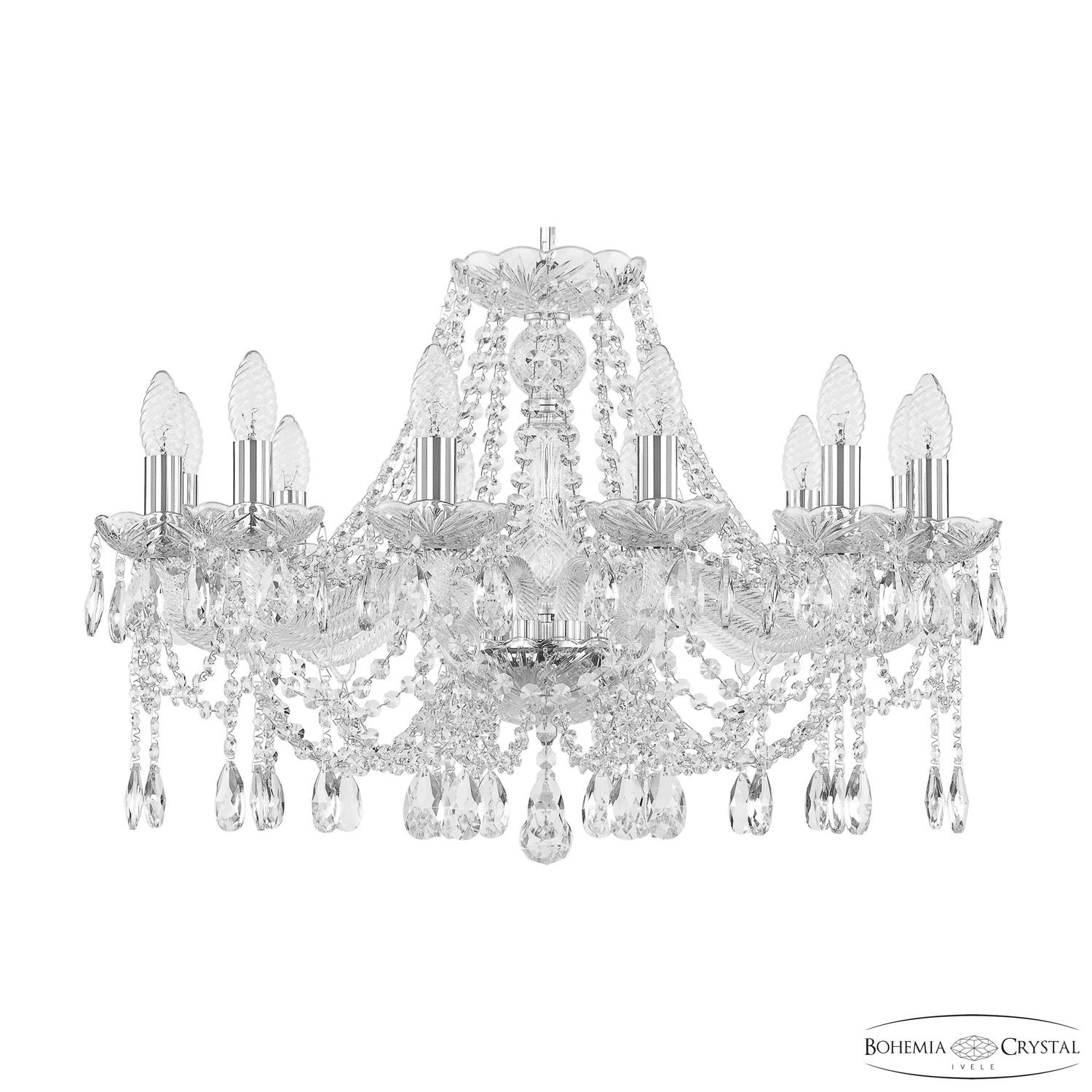 Хрустальная люстра Bohemia Ivele Crystal 107/12/240 Ni_BI