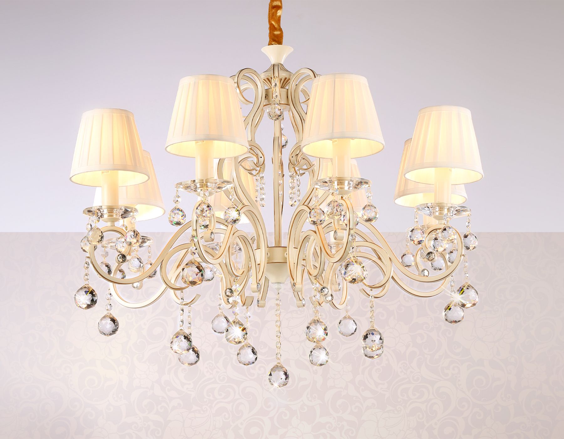 Подвесная люстра Ambrella light с абажурами и хрусталем Traditional TR4561_AMB