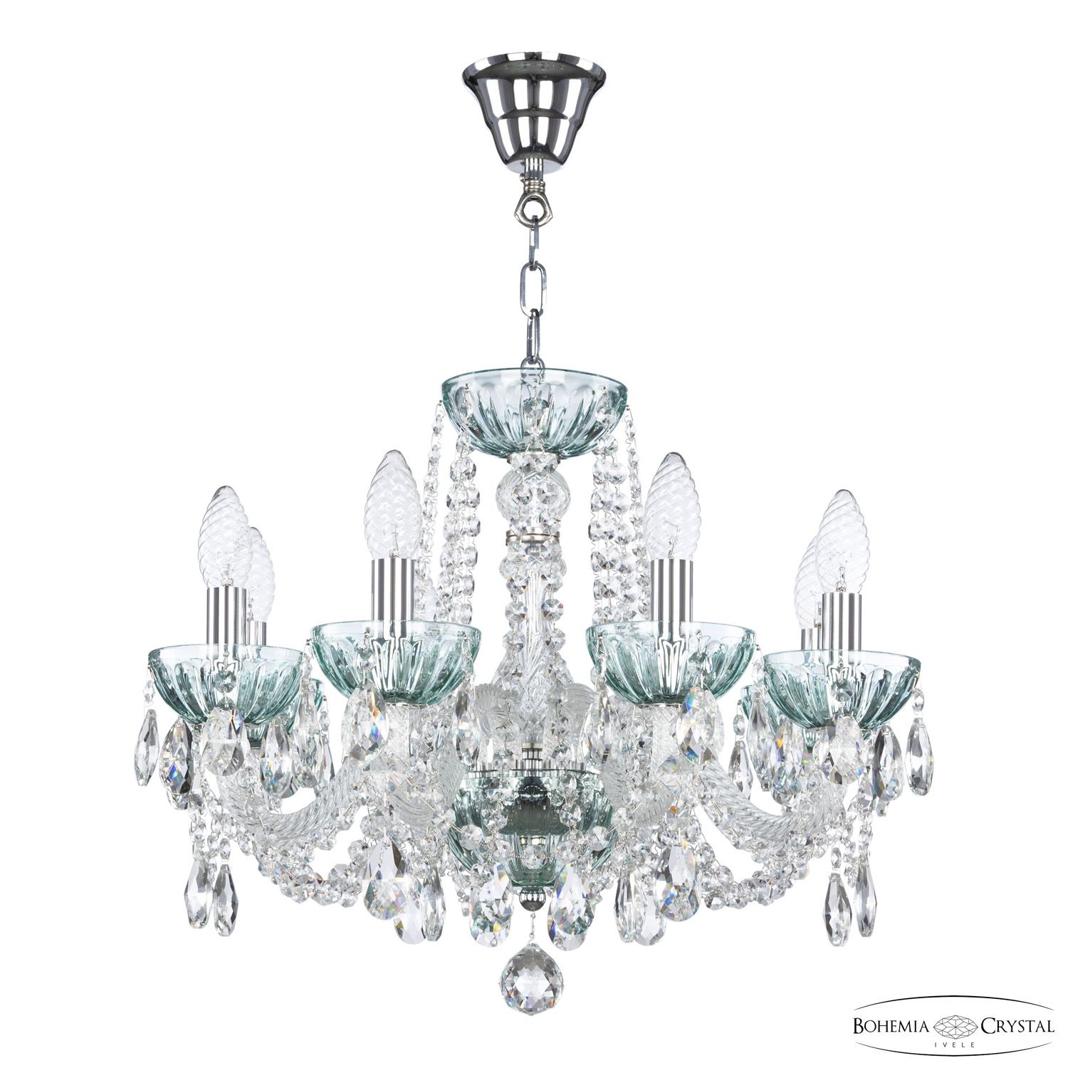 Хрустальная люстра Bohemia Ivele Crystal 5402/8/165 Ni Birusa/M-1H_BI