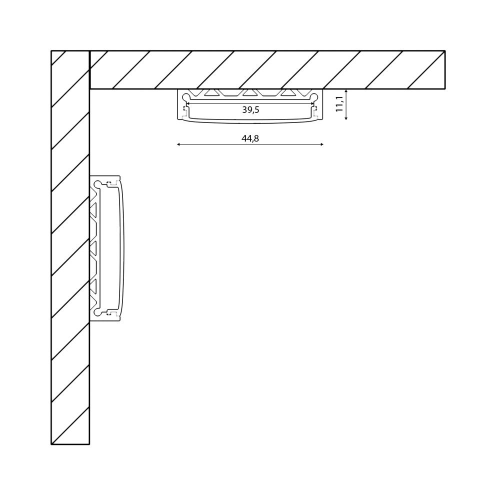 Накладной алюминиевый профиль SF-4411 00-00001137_SW