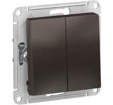 Выключатель встраиваемый двухклавишный (мокко) Systeme Electric ATN000665
