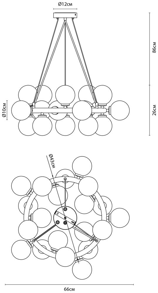 Подвесная люстра ArteLamp BOLLA-PICCOLO A3988SP-20AB