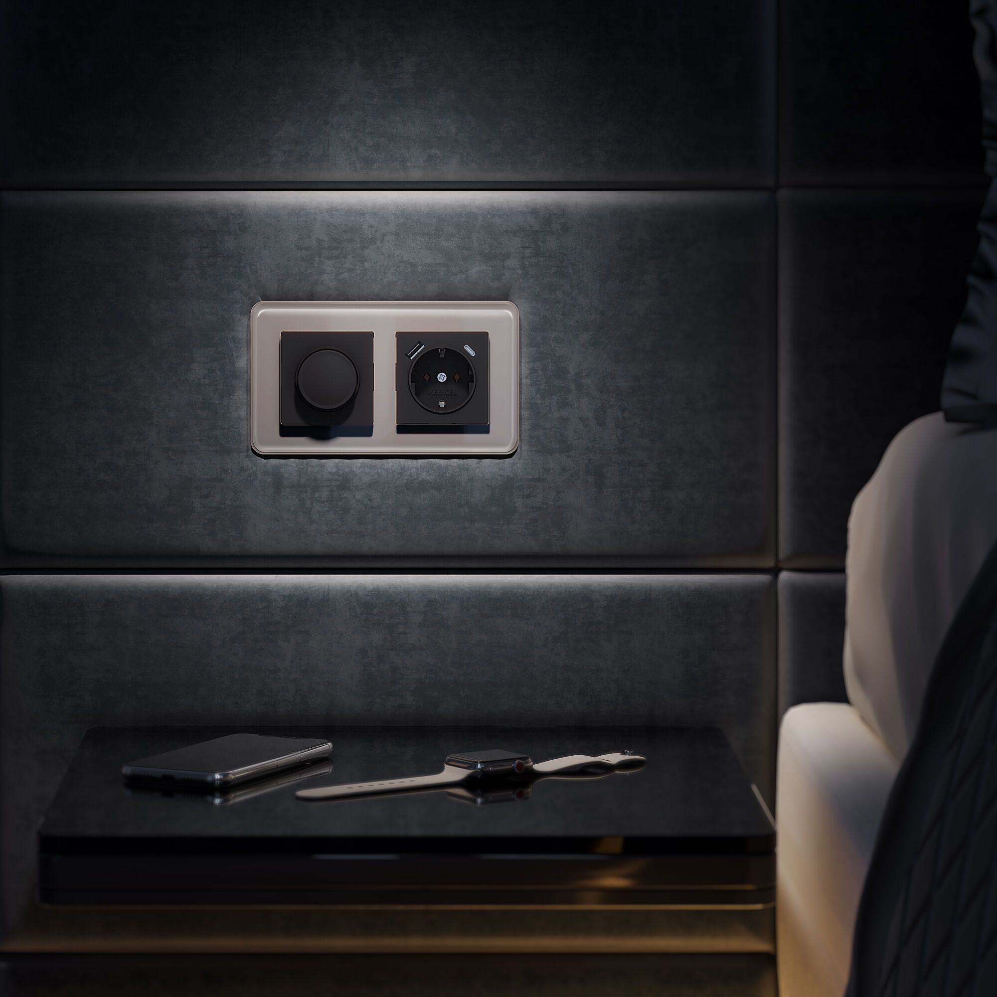 Рамка из стекла на 2 поста Elite дымчатый Werkel a057875_WR