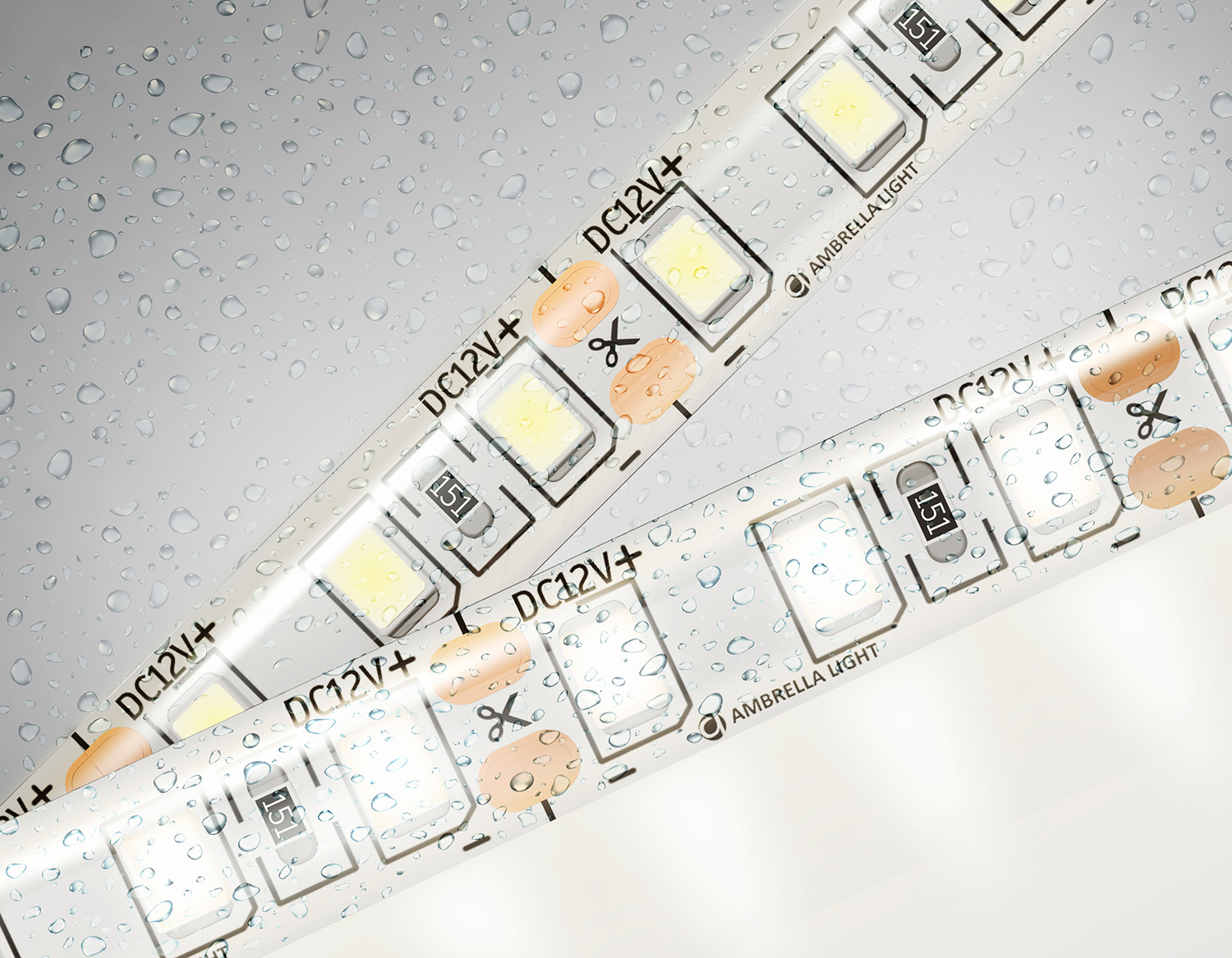 Светодиодная лента 2835 120Led, 9.6W m, 12V IP65 4500K 5m,кратность резки 25mm Ambrella Light GS GS1202_AMB