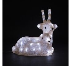 Светодиодный Олень с Детенышем 34см Белый 24В, 50 LED, IP54 9490910