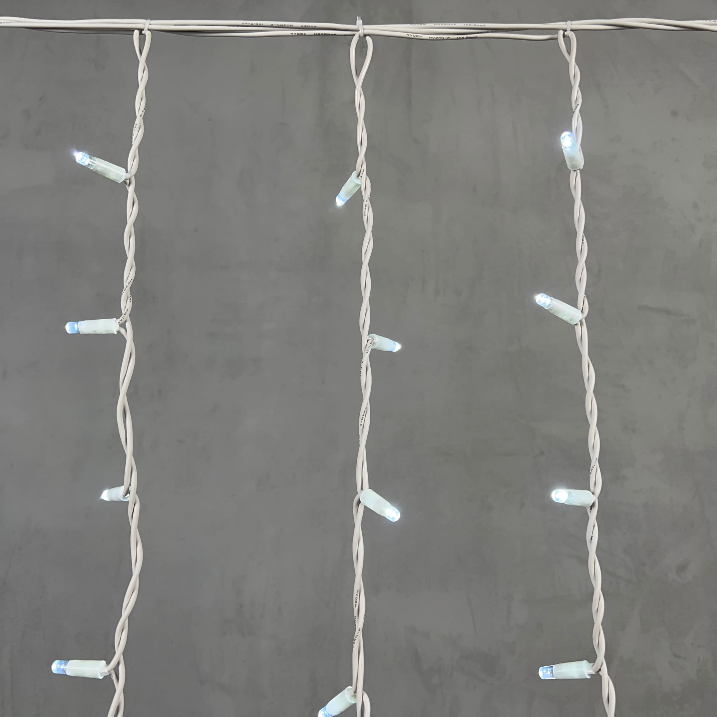 Гирлянда Бахрома 3,2 x 0,9 м Белая 220В, 168 LED, Провод Белый Каучук, IP65 LL168-8-2W