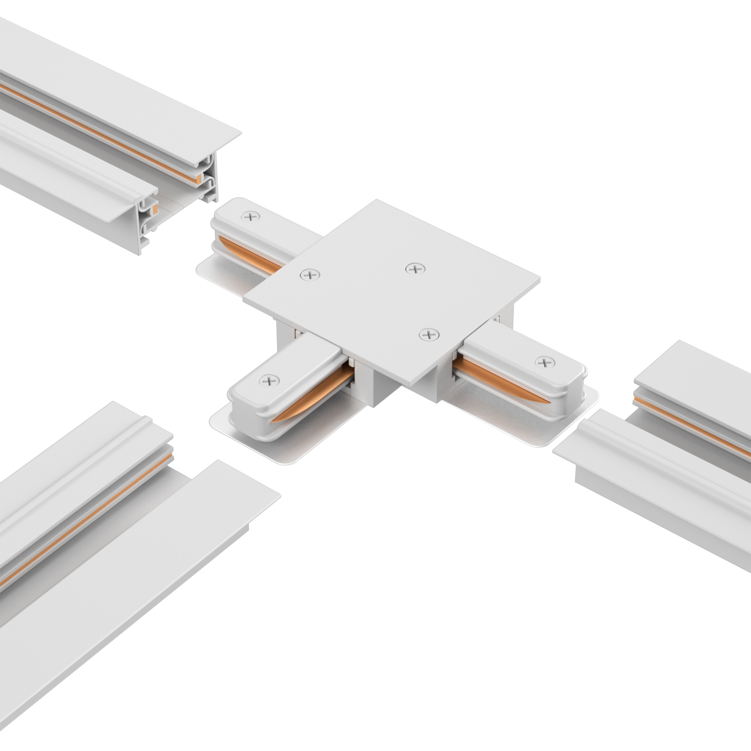 Соединитель Т-образный (однофазный) для встраиваемого шинопровода Crystallux CLT 0.2211 02 WH_CR
