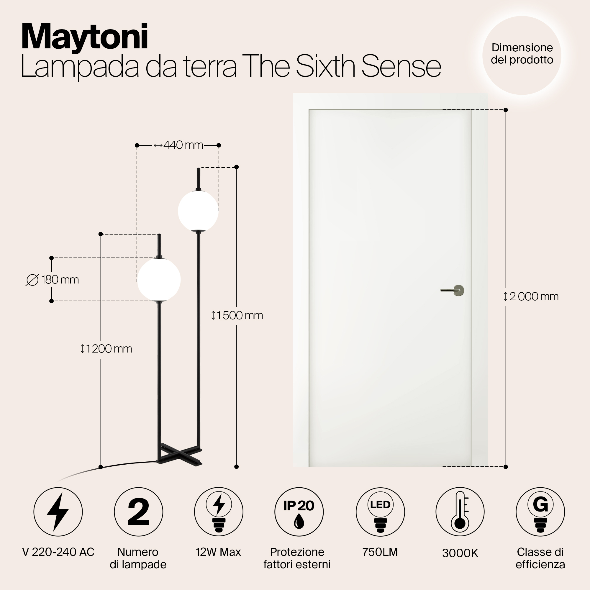 Торшер Maytoni The Sixth Sence Z020FL-L12BK_MY