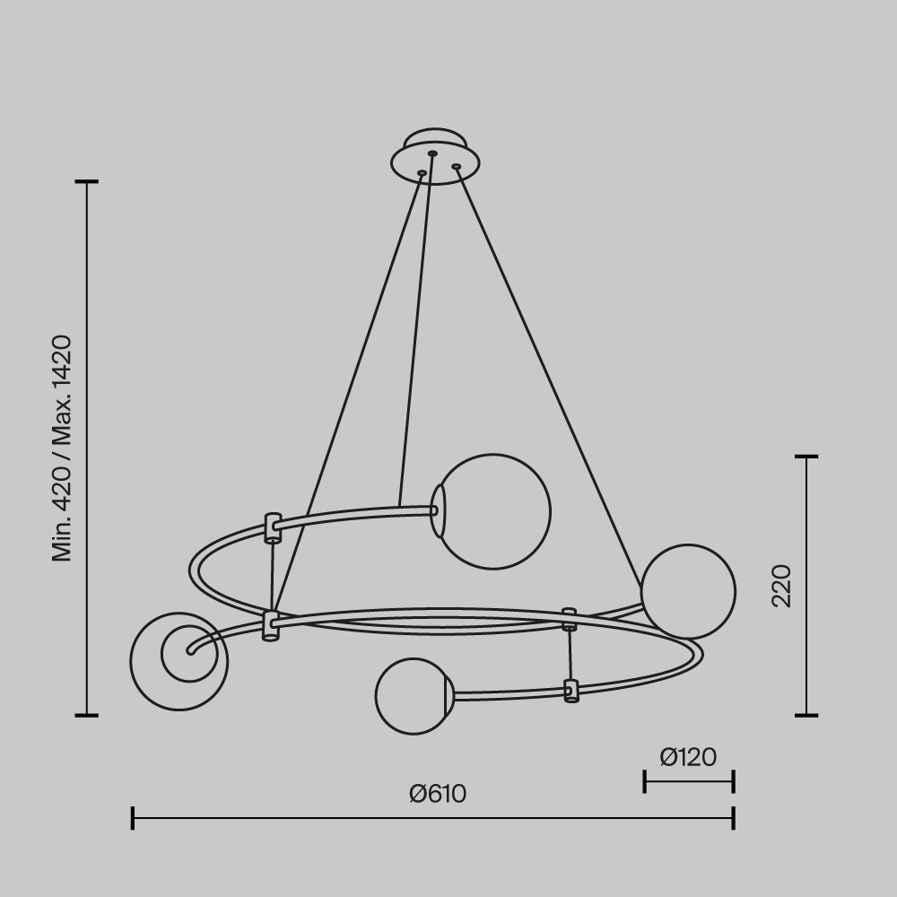Подвесная люстра Maytoni Balance MOD317PL-04B_MY