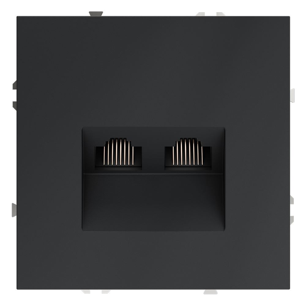 Розетка компьютерная встраиваемая VOLTUM S70 двойная RJ45+RJ45 VLS060207