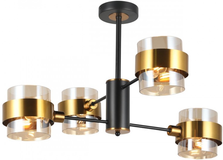 Потолочная люстра на штанге Imex MD.51891-4-S-BK+GBR_IM