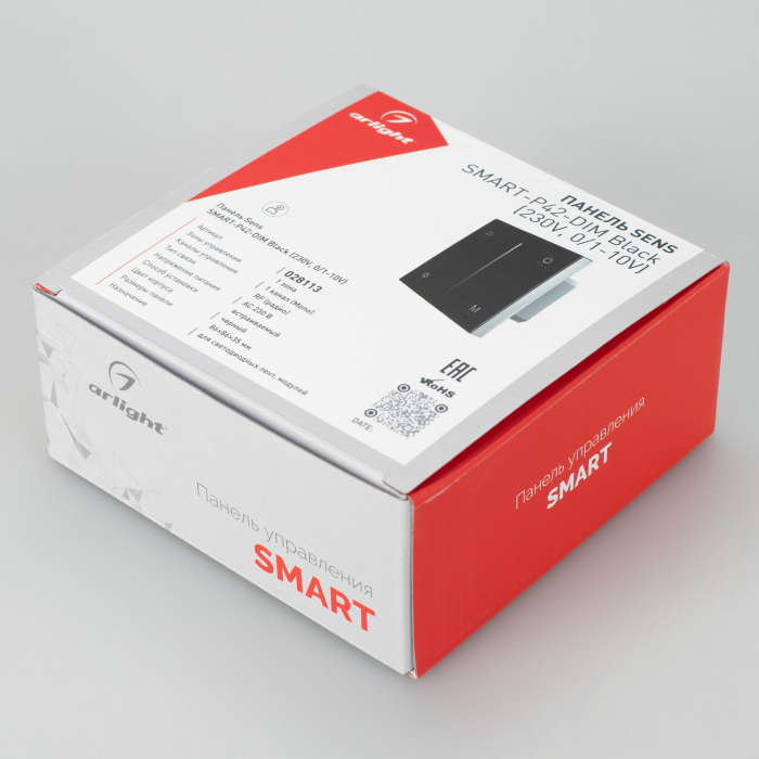 Встраиваемая сенсорная панель Arlight SMART-P35-DIM-IN Black (230V, 0-10V, Sens, 2.4G) 028113_ARL