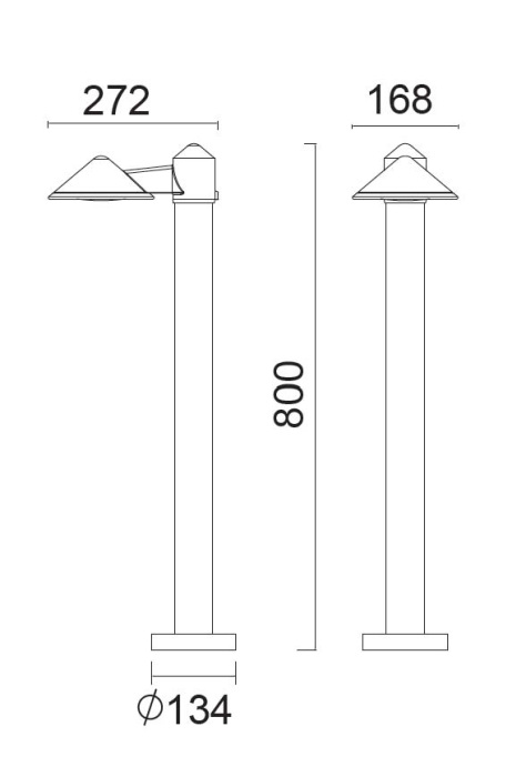 Наземный светодиодный светильник IP54 Oasis Light W11876N3-800 Gr_OL