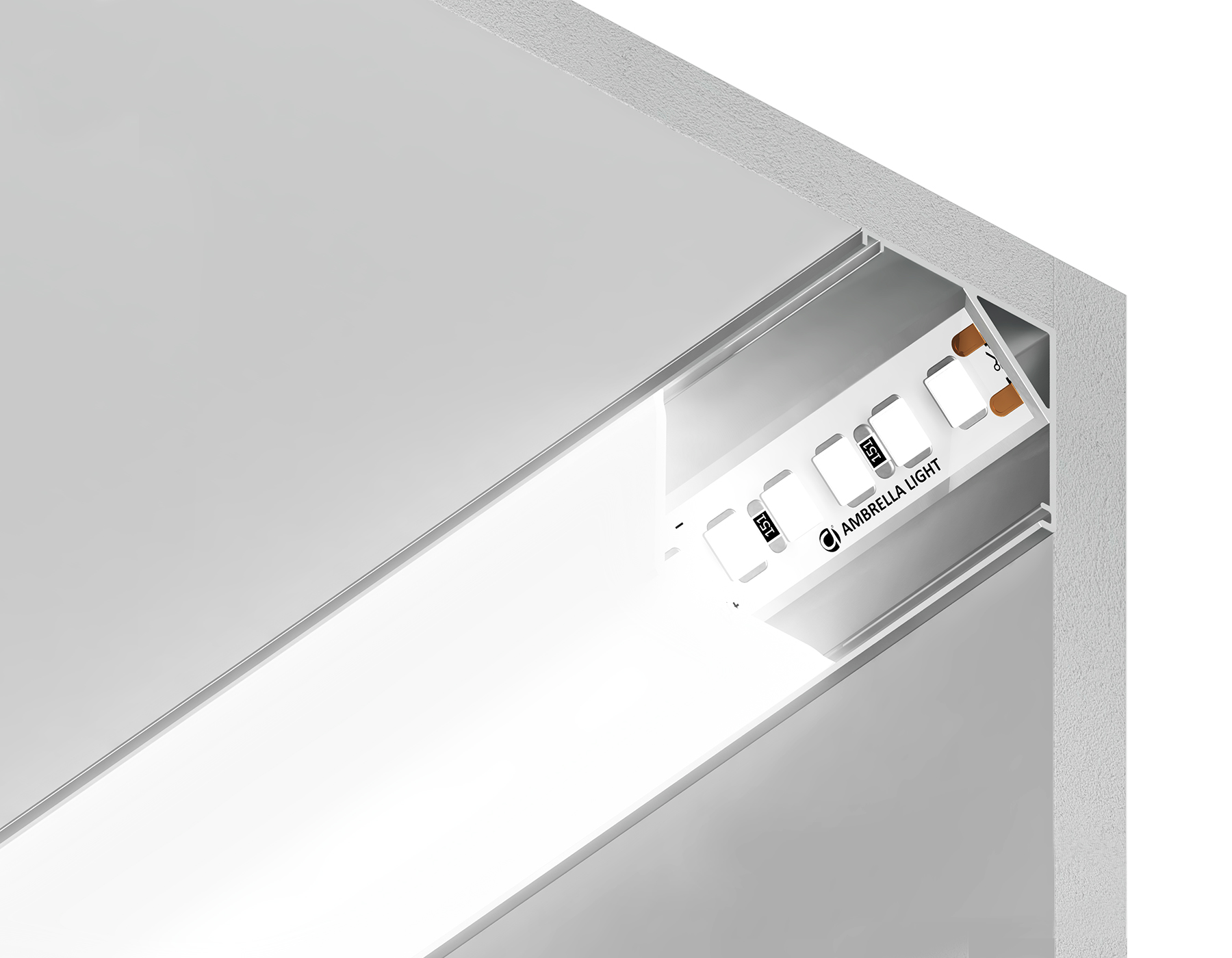 Алюминиевый профиль угловой квадратный для ленты до 9,78мм Ambrella Light ILLUMINATION GP2150AL_AMB