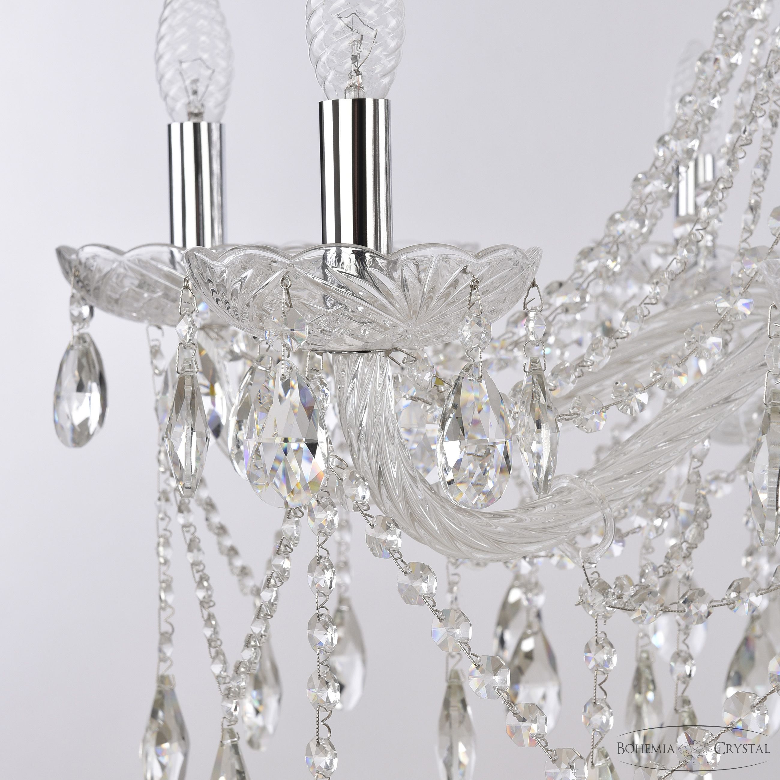 Хрустальная люстра Bohemia Ivele Crystal 1413/10/300 Ni_BI