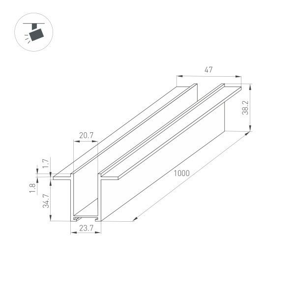 Шинопровод Arlight MAG-TRACK-2538-F 034225_ARL