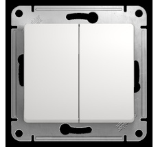 Выключатель встраиваемый двухклавишный (белый) Systeme Electric GSL000151