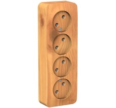 Розетка накладная четверная без заземления (ясень) Systeme Electric BLNRA000415