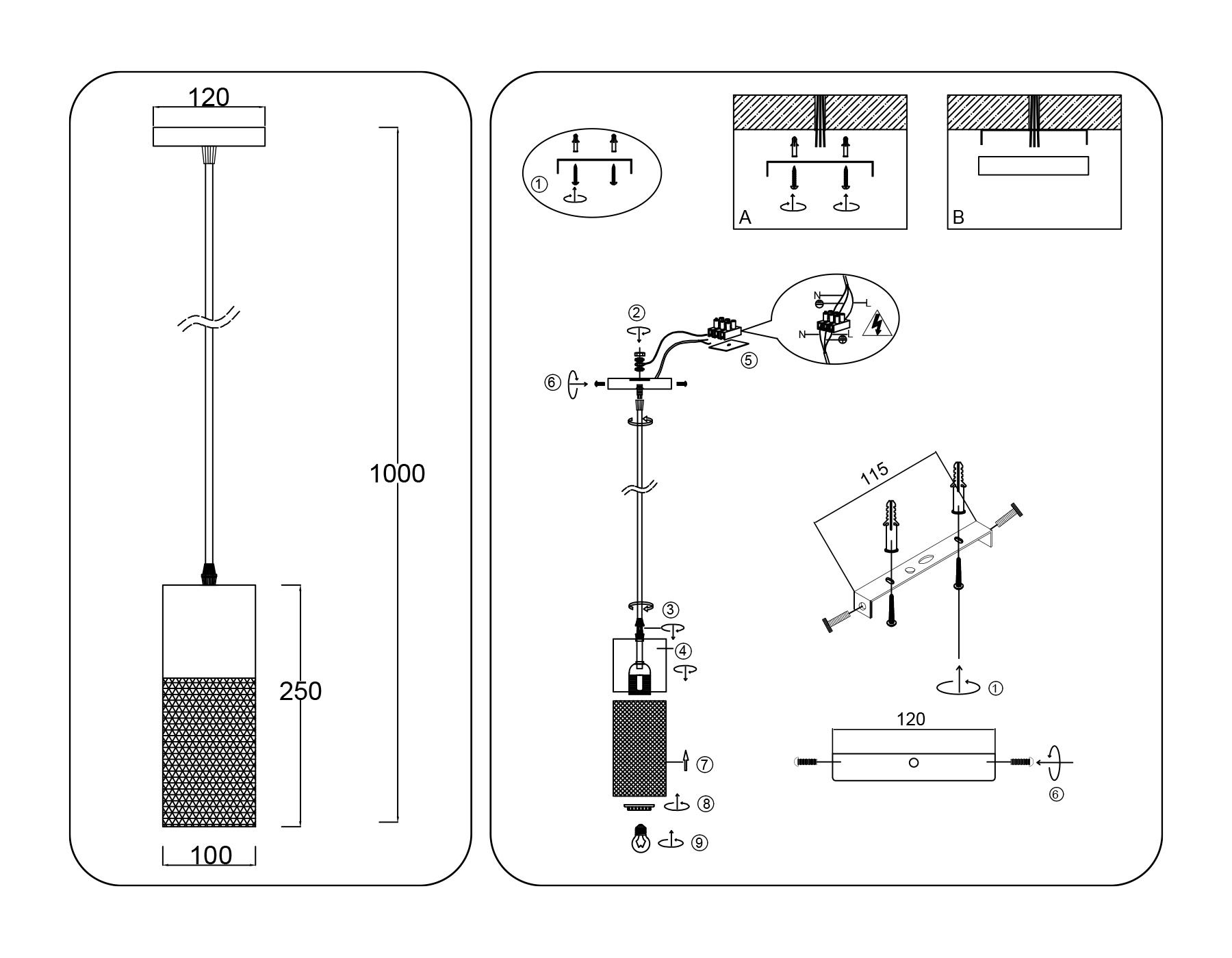 Подвесной светильник Ambrella Light TR TRADITIONAL TR8498_AMB