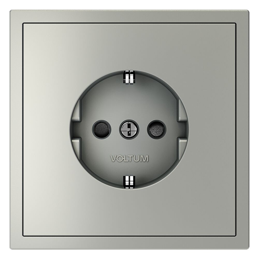Розетка встраиваемая VOLTUM S70 с заземлением и защитными шторками, 16А VLS040205