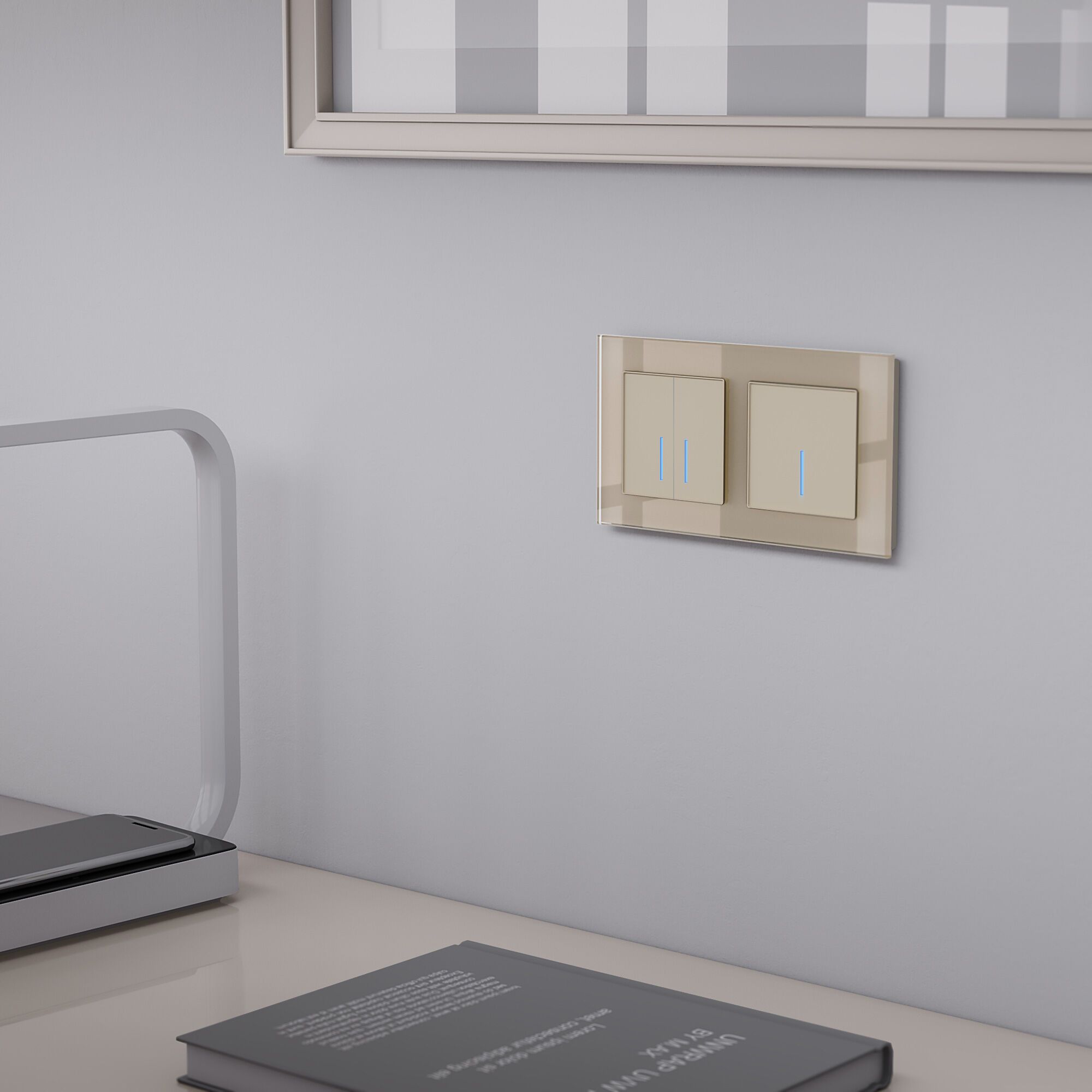 Сенсорный выключатель одноклавишный с подсветкой 1000 Вт Werkel a057682_WR