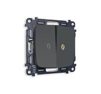 Выключатель двузхлавишный с подсветкой Ambrella Volt OMEGA мягкое касание QUANT MO904010_AMB
