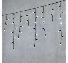 Гирлянда Бахрома с Колпачком 3,1 x 0,5 м Белая с Мерцанием Белого Диода 220В, 120 LED, Провод Черный ПВХ, IP65 PIL120BLWCAP-11-2W