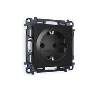 Розетка Ambrella Volt ALFA с заземлением и шторками 2P+E 16A-250V QUANT MA807010_AMB